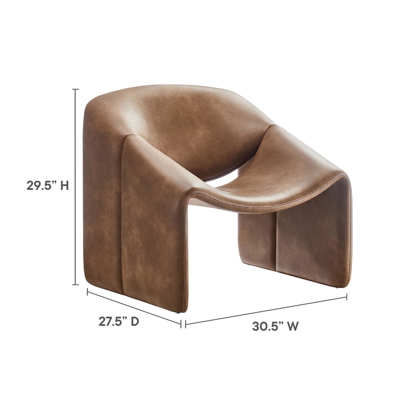 Pemberly Row Modern / Contemporary Fabric Accent Chair in Brown