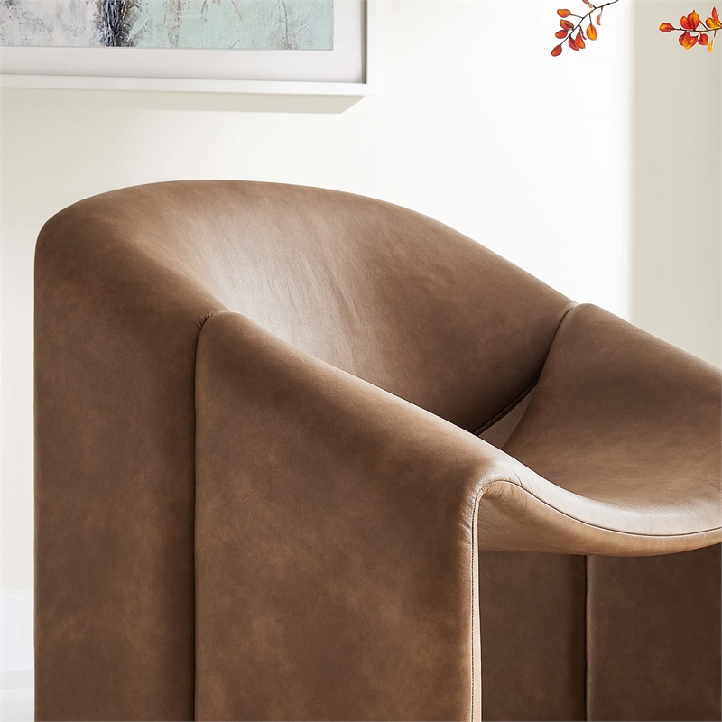 Pemberly Row Modern / Contemporary Fabric Accent Chair in Brown