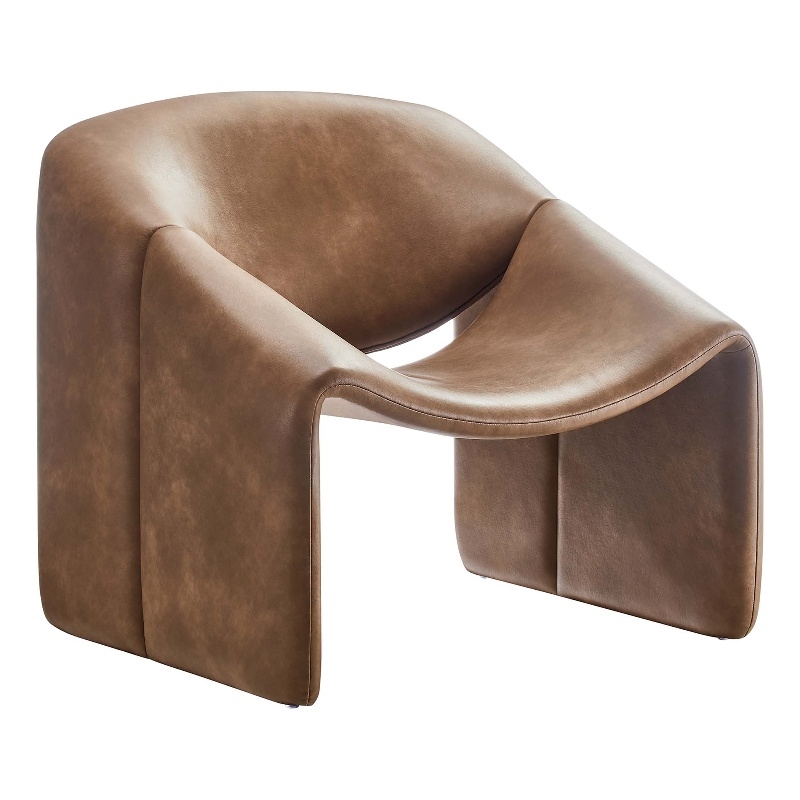 Pemberly Row Modern / Contemporary Fabric Accent Chair in Brown