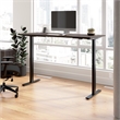 Pemberly Row 72W Adjustable Standing Desk in Storm Gray - Engineered Wood
