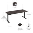 Pemberly Row 72W Adjustable Standing Desk in Storm Gray - Engineered Wood