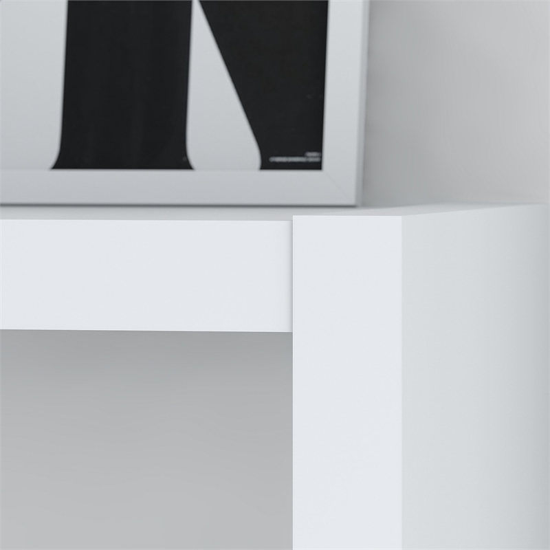 Pemberly Row 56W Craft Table in Pure White - Engineered Wood