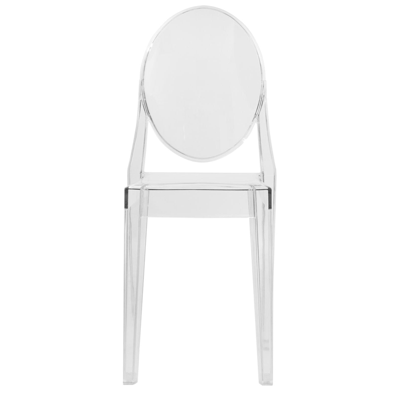 Pemberly Row Contemporary Acrylic Dining Chair in Clear Set of 2
