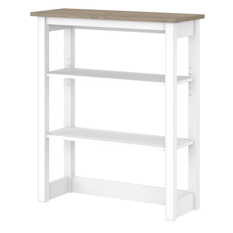 Pemberly Row Tall Hutch Organizer in Shiplap Gray/White - Engineered Wood