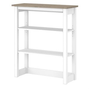 Pemberly Row Tall Hutch Organizer in Shiplap Gray/White - Engineered Wood