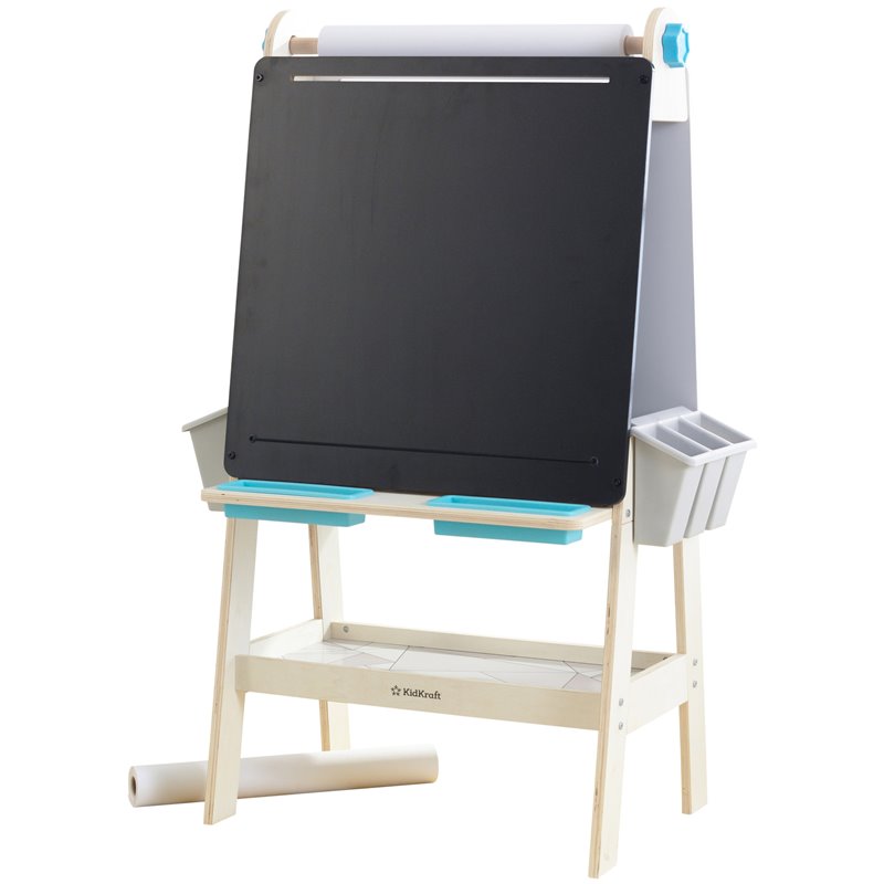 Pemberly Row Create and Play 9 Piece Multicolored Wooden Art Easel