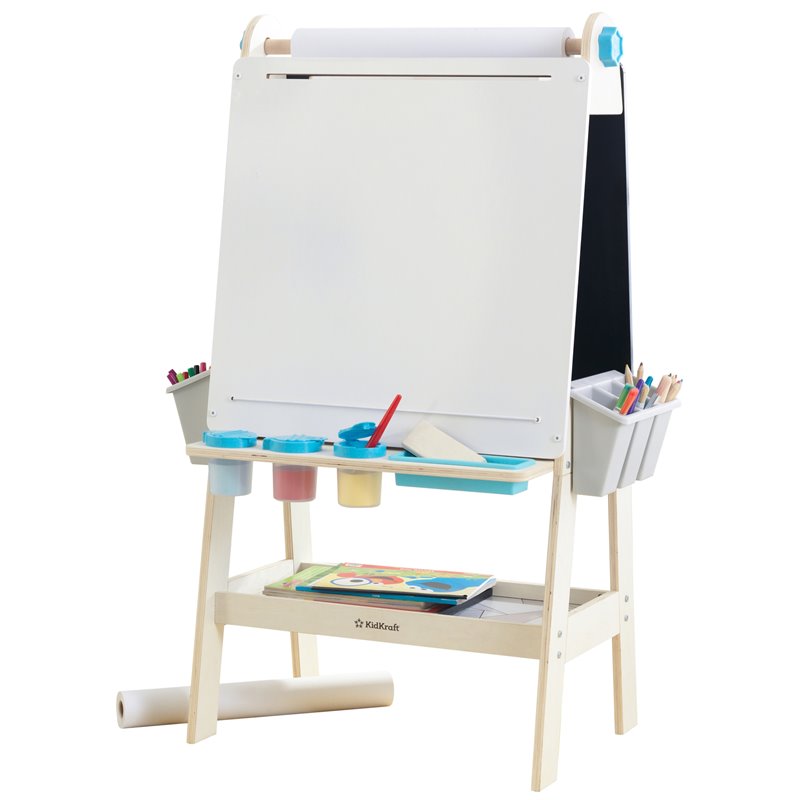 Pemberly Row Create and Play 9 Piece Multicolored Wooden Art Easel
