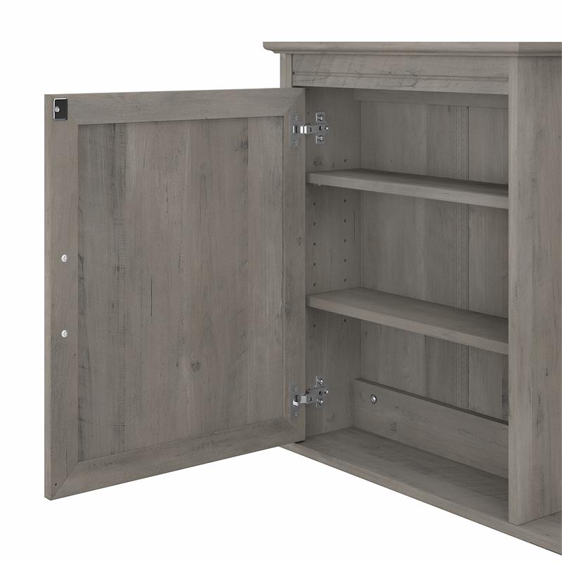 Pemberly Row Bathroom Medicine Cabinet with Mirror in Gray - Engineered Wood