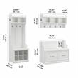Pemberly Row Full Entryway Storage Set with Doors in White Ash - Engineered Wood