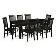 Pemberly Row Modern 9-piece Traditional Wood Dining Set in Black