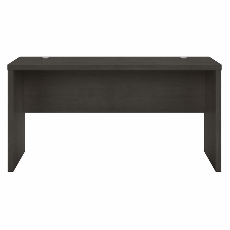 Pemberly Row 60W Credenza Desk in Charcoal Maple - Engineered Wood
