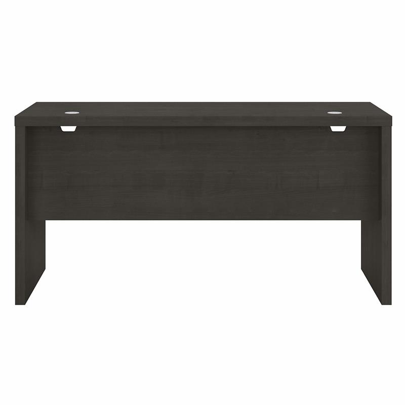 Pemberly Row 60W Credenza Desk in Charcoal Maple - Engineered Wood