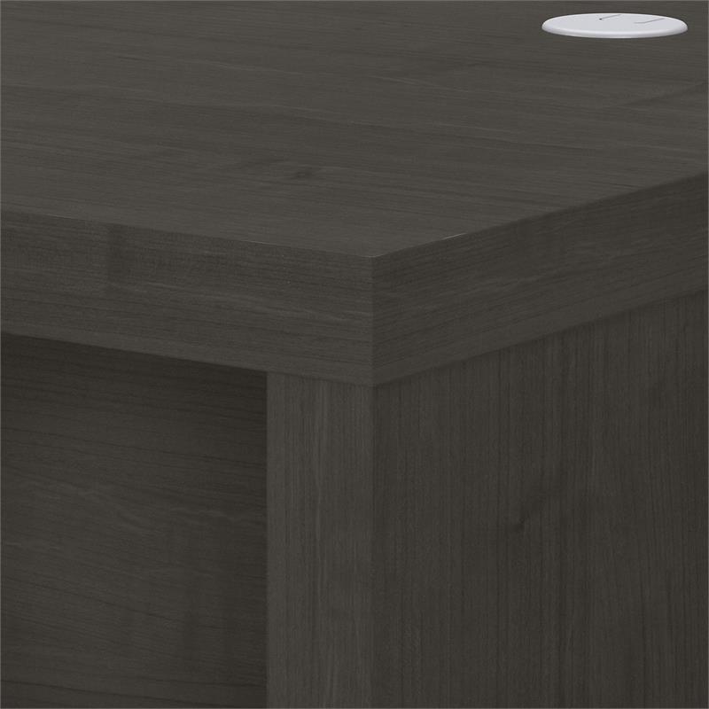 Pemberly Row 60W Credenza Desk in Charcoal Maple - Engineered Wood