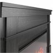 Pemberly Row Wide Mantel with Linear Electric Fireplace in Black Oak
