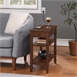Pemberly Row One-Drawer End Table with Charging Station in Espresso Wood