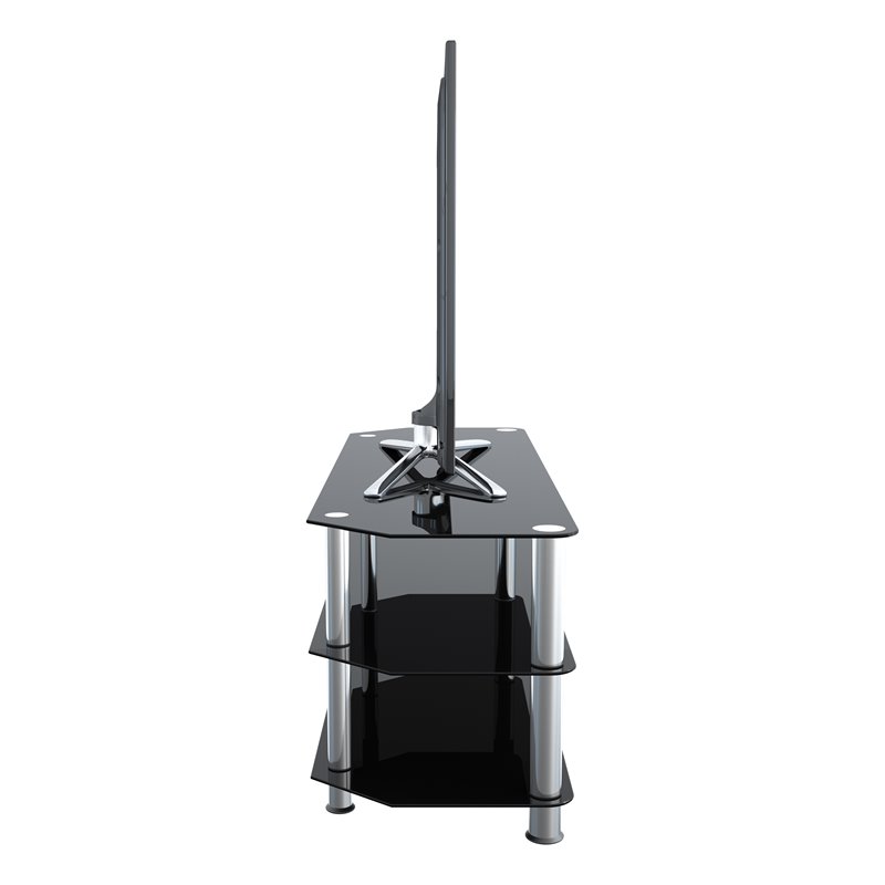 Pemberly Row Steel and Glass TV Stand for up to 60