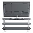 Pemberly Row Steel and Glass TV Stand for up to 60