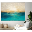 Pemberly Row Modern 72x54 Coastline Art Canvas Print in Pink