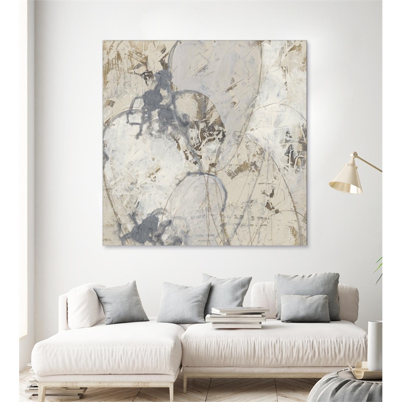 Pemberly Row 72x72 Impasto Gesture Art Canvas Print in Multi-Color