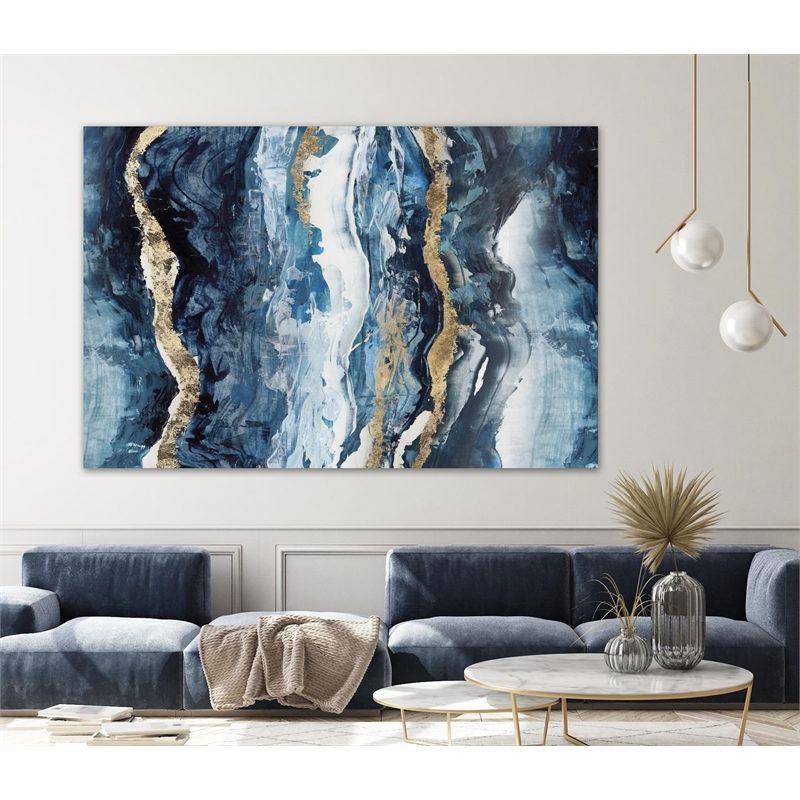 Pemberly Row Modern 72x48 Effectus Art Canvas Print in White