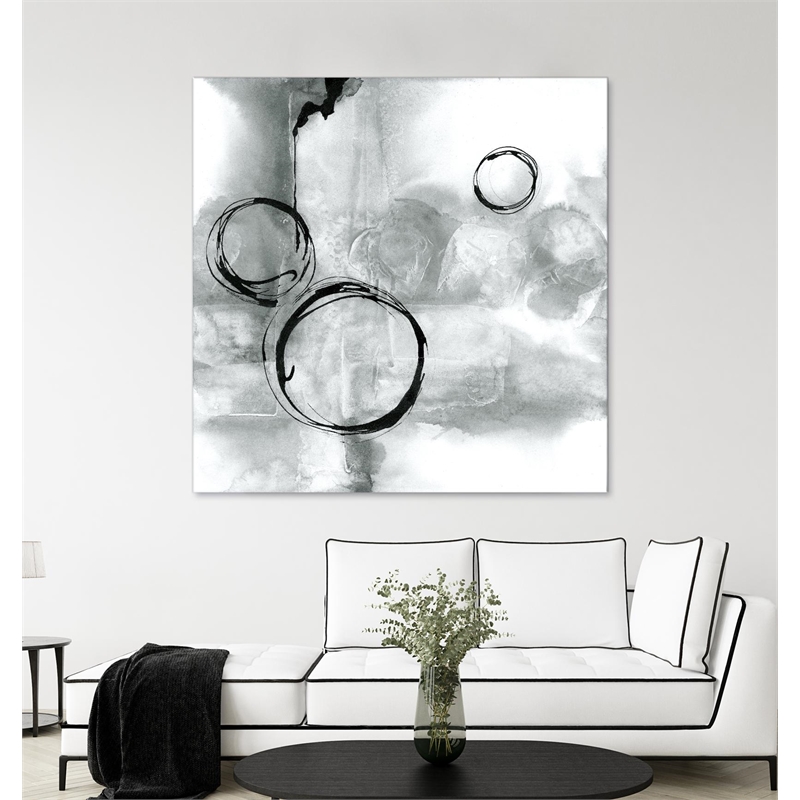 Pemberly Row 72x72 Full Circle Gray Art Canvas Print in Multi-Color