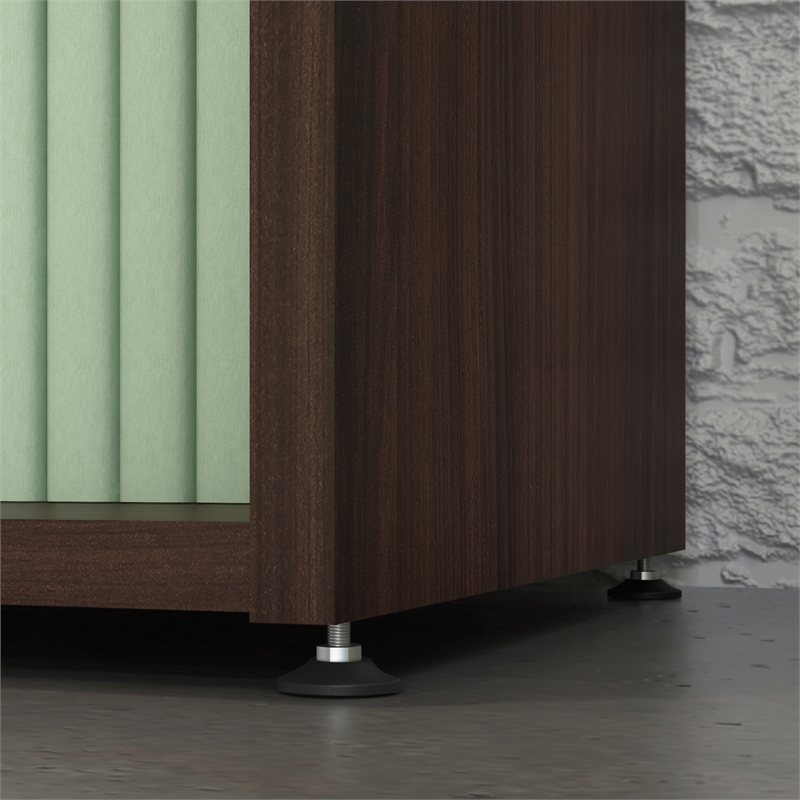 Pemberly Row Engineered Wood 2-Shelf Bookcase in Noble Elm/Brown Finish