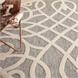 Pemberly Row Round Contemporary Polypropylene Area Rug in Gray