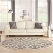 Pemberly Row Round Contemporary Polypropylene Area Rug in Gray