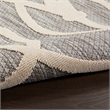 Pemberly Row Round Contemporary Polypropylene Area Rug in Gray