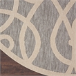 Pemberly Row Round Contemporary Polypropylene Area Rug in Gray