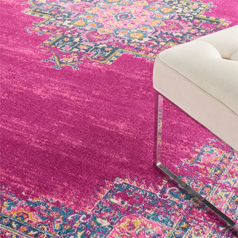 Pemberly Row 10' x 14' Pink Fabric Bohemian Area Rug (10' x 14')