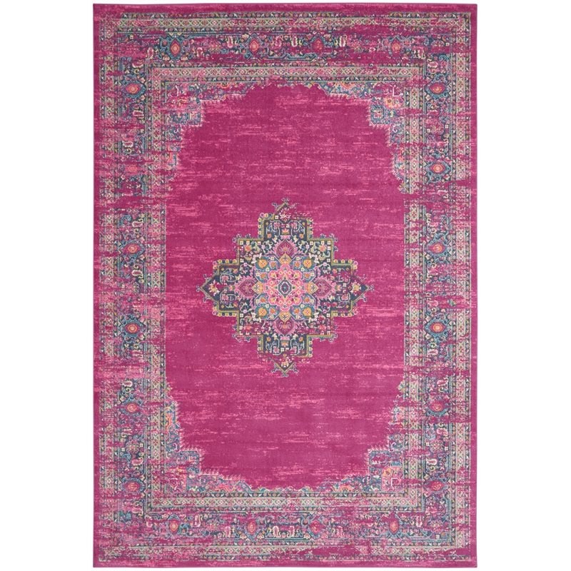 Pemberly Row 10' x 14' Pink Fabric Bohemian Area Rug (10' x 14')