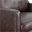 Pemberly Row Modern Genuine Leather Upholstered Armchair in Brown