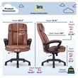 Pemberly Row Big and Tall Executive Office Chair Cognac Bonded Leather