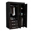 Pemberly Row Modern Armoire Double Door Black Engineered Wood