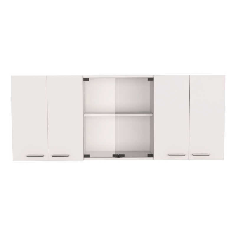 Pemberly Row Wall Cabinet with Four Doors White Engineered Wood