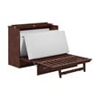 Pemberly Row Full Solid Wood Modern Murphy Bed Chest with Mattress in Walnut