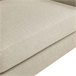 Pemberly Row Contemporary Upholstered Fabric and Metal Loveseat in Beige
