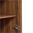 Pemberly Row Wood Tall Storage Display Cabinet with Rounded Arched Top in Walnut
