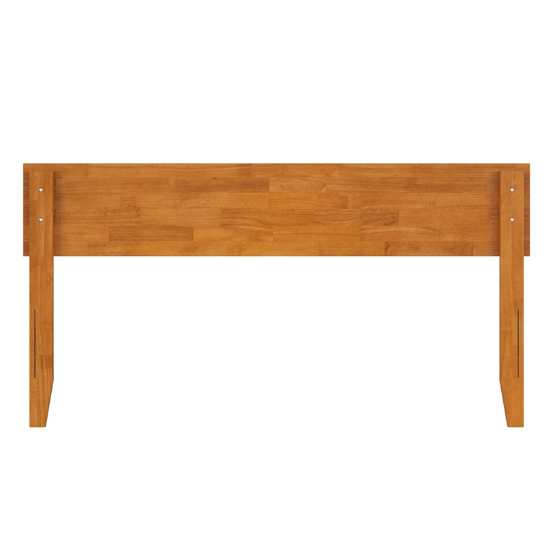 Pemberly Row Queen Solid Wood Panel Headboard in Light Toffee