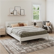 Pemberly Row Queen Solid Wood Modern Low Profile Platform Bed in White