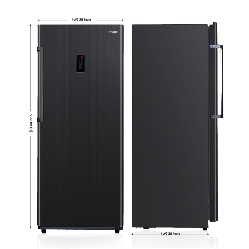 Pemberly Row 14 Cu.ft Convertible Upright Freezer/Refrigerator - Black