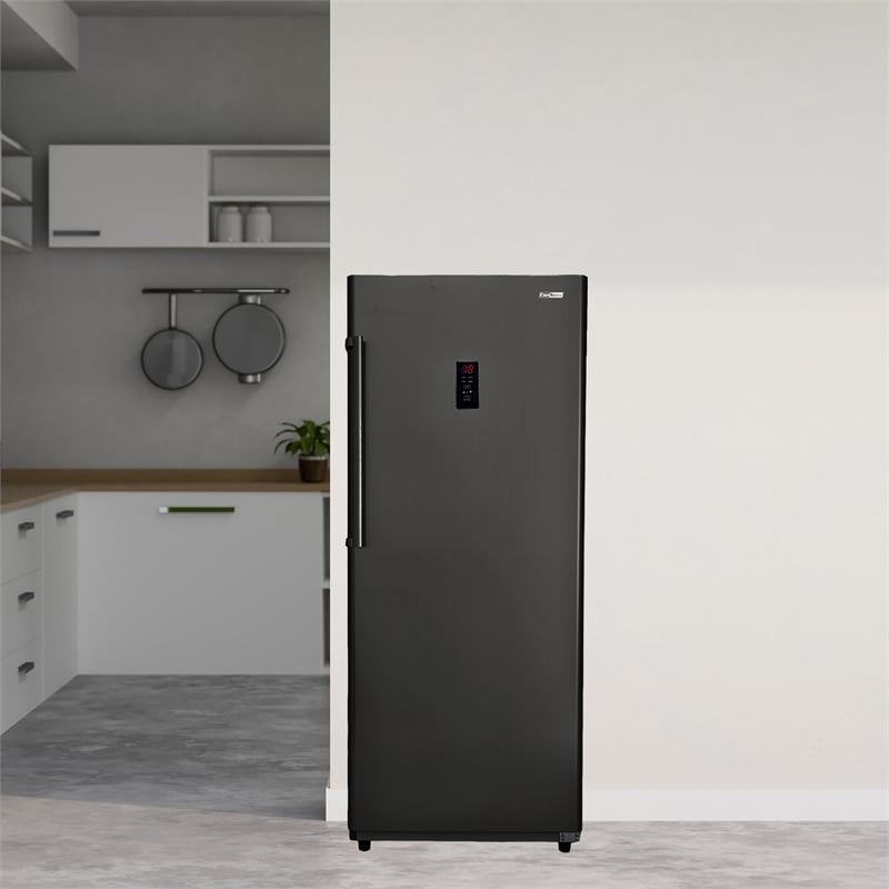 Pemberly Row 17 cu.ft. Convertible Upright Freezer/Refrigerator in Black