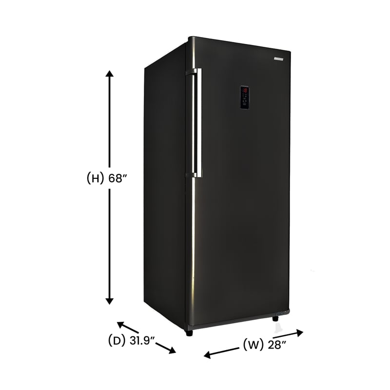 Pemberly Row 17 cu.ft. Convertible Upright Freezer/Refrigerator in Black