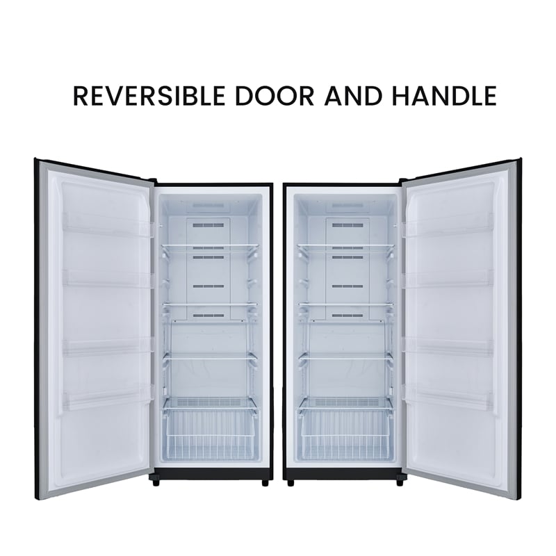 Pemberly Row 17 cu.ft. Convertible Upright Freezer/Refrigerator in Black