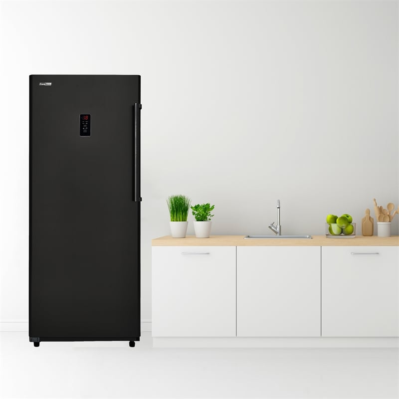 Pemberly Row 17 cu.ft. Convertible Upright Freezer/Refrigerator in Black
