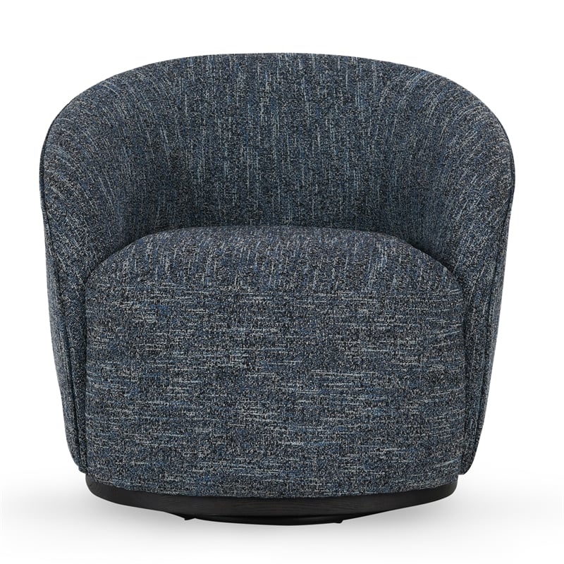 Pemberly Row Polyester Fabric 360-Degree Swivel Accent Chair Blue