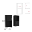 Pemberly Row Contemporary Medicine Cabinet Black Engineered Wood