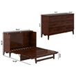 Pemberly Row Queen Wood Murphy Bed Chest w/ Mattress & Built-in Charger - Walnut