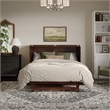 Pemberly Row Queen Wood Murphy Bed Chest w/ Mattress & Built-in Charger - Walnut